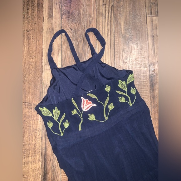 Anthropologie Floreat floral Navy
Blue Embroidered Maxi Dress boho formal fall - Picture 7 of 14